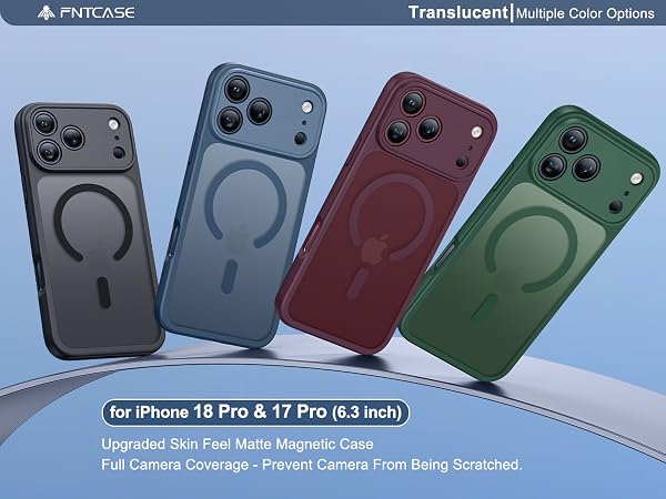 FNTCASE for iPhone 18 Pro Case/iPhone 17 Pro Case Burgundy