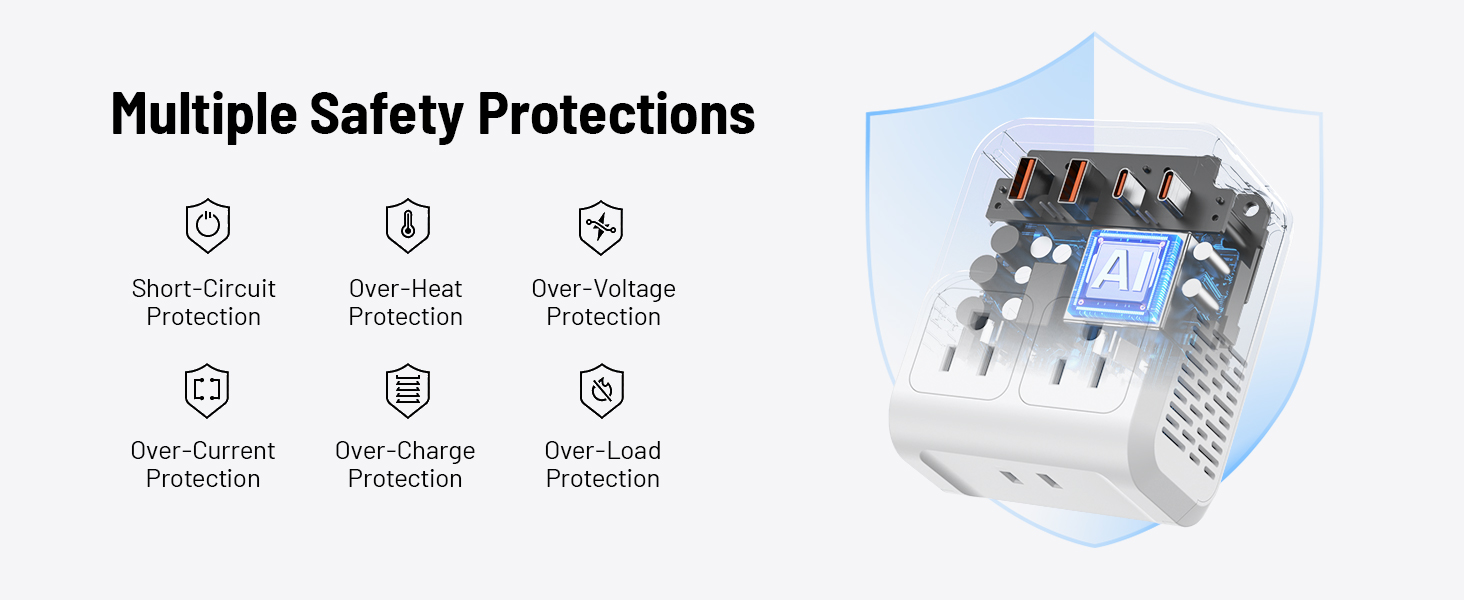 2000W European Travel Plug Adapter