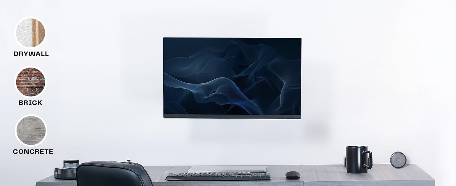 Pneumatic Arm Single Monitor Wall Mount