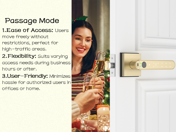 key pad finger print door lock with knob gold