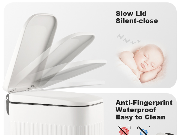 TrashAid small white bathroom trash can