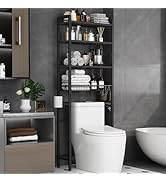 Kalrin Over-The-Toilet Storage Rack, 4-Tier Bathroom Organizer Shelf Over Toilet with Adjustable ...