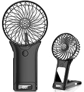 QQT Mini Handheld Fan,4 Speed Adjustable Portable Battery Operated Fans,USB Rechargeable Desk Fan...