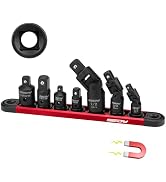 Universal Joint Socket Reducer: 7-Piece Impact Wobble U Joint &amp; Adapter Set with Magnetic Aluminu...