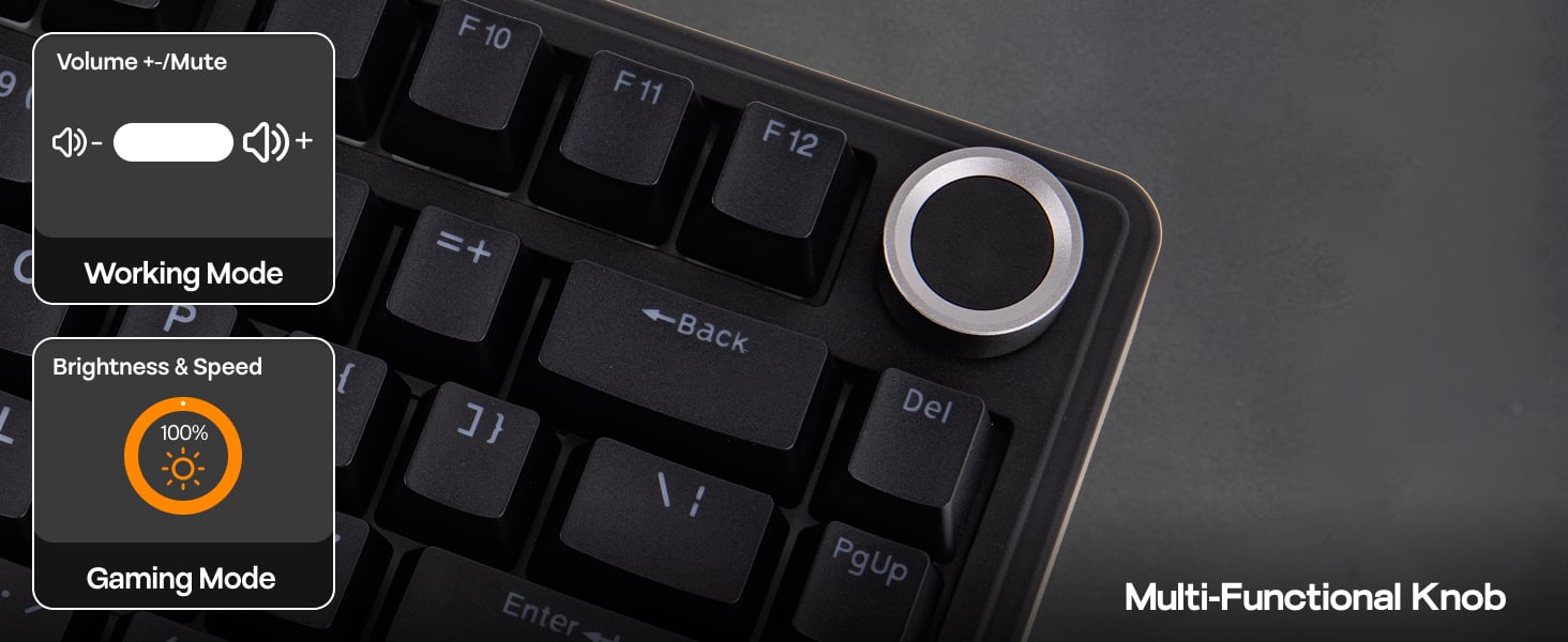 75% Gaming Keyboard with Knob