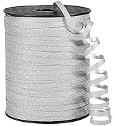 PartyWoo Silver Ribbon, 500 Yard Curling Ribbon for Crafts, Balloon Ribbon, Glitter Ribbon for Gi...