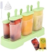 WMKGG Popsicles Molds Set, 6 PCS Ice Pop Mold,Homemade Ice Cream Mould with Sticks, Popsicle Make...