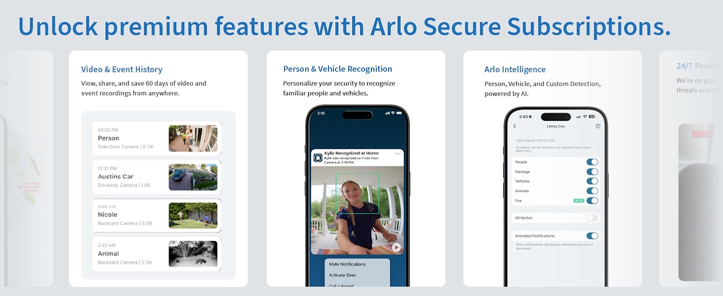 unlock premium features with arlo secure subscriptions