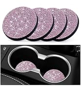 Tyhaui 4 Pack Bling Car Cup Holder Coasters, 2.75 Inch Full Crystal Rhinestone Car Cup Holder Ins...