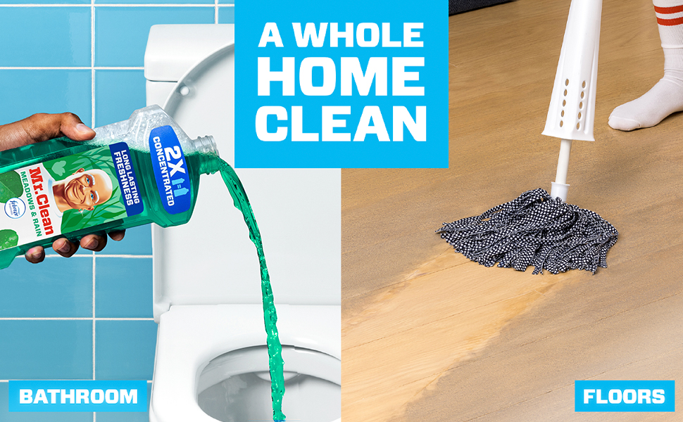 Mr. Clean 2X Concentrated Multi Surface Cleaner with Febreze Meadows &amp; Rain Scent - Whole Home Clean