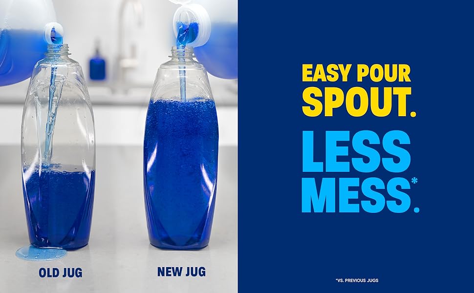 Easy pour spout. Less mess. vs. previous jugs.