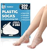 TEAWOO 200PCS Disposable Foot Covers, Leak-Proof Plastic Foot Masks with Anti-Slip Ribbing &amp; Secu...