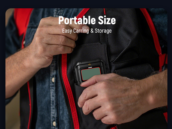 Text reads 'Portable Size Easy Carrying & Storage'. White rectangular paint palette or mixing tray with multiple compartments being filled with different colored paints.