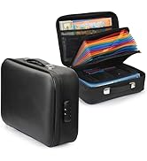 MAXSafes Fireproof Document Box, Hard-Shell Design Waterproof Fireproof Document Box with Lock Fi...