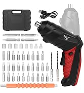 Electric Screwdriver, 3.6V Cordless &amp; Rechargeable Screwdriver Set, 47pc Drill Set with Led Light...