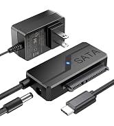 CLAVOOP SATA to USB C Adapter with Power, USBC to SATA Cord External Hard Drive Type C Cable for ...