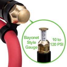 tire inflator with pressure gauge