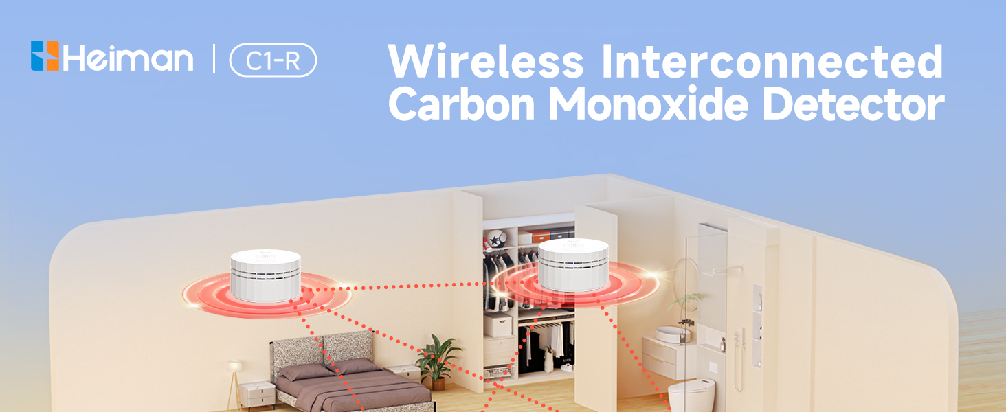 wireless interconnected carbon monoxide detector