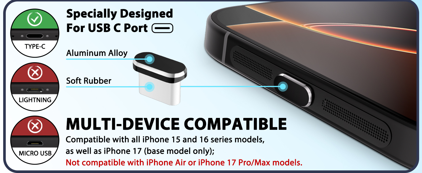 iPhone 16 Pro dust plug, iPhone 16 Pro Max dust plug, iPhone 15 accessories