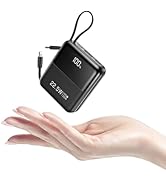 Kelaien Small Portable Charger with Built in Cable, 10000mAh Smart LED Display Mini Power Bank,US...