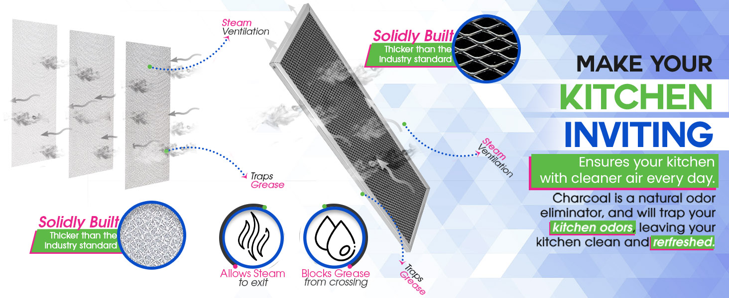 Our replacement range hood filters makes your kitchen inviting