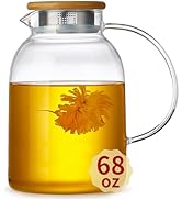 Large Glass Teapot with Infuser, Stovetop Safe, Thickened Heat Resistant Borosilicate Glass, 68 f...