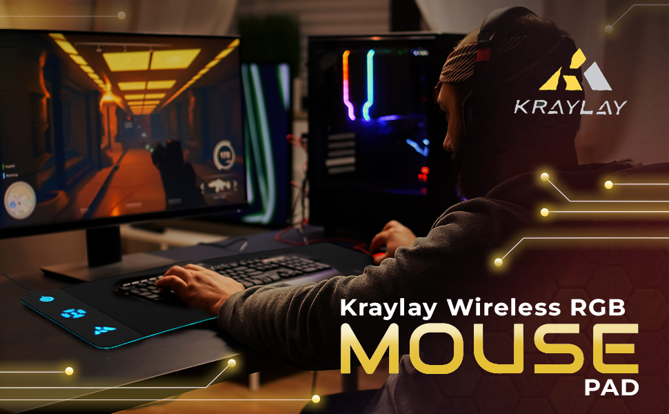Alfombrilla de ratón inalámbrica para juegos rgb