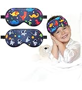 BeeVines 100% Real Mulberry Silk 2 Pack Sleep Mask for Kids, Natural Pure Silk Boys Sleeping Eye ...