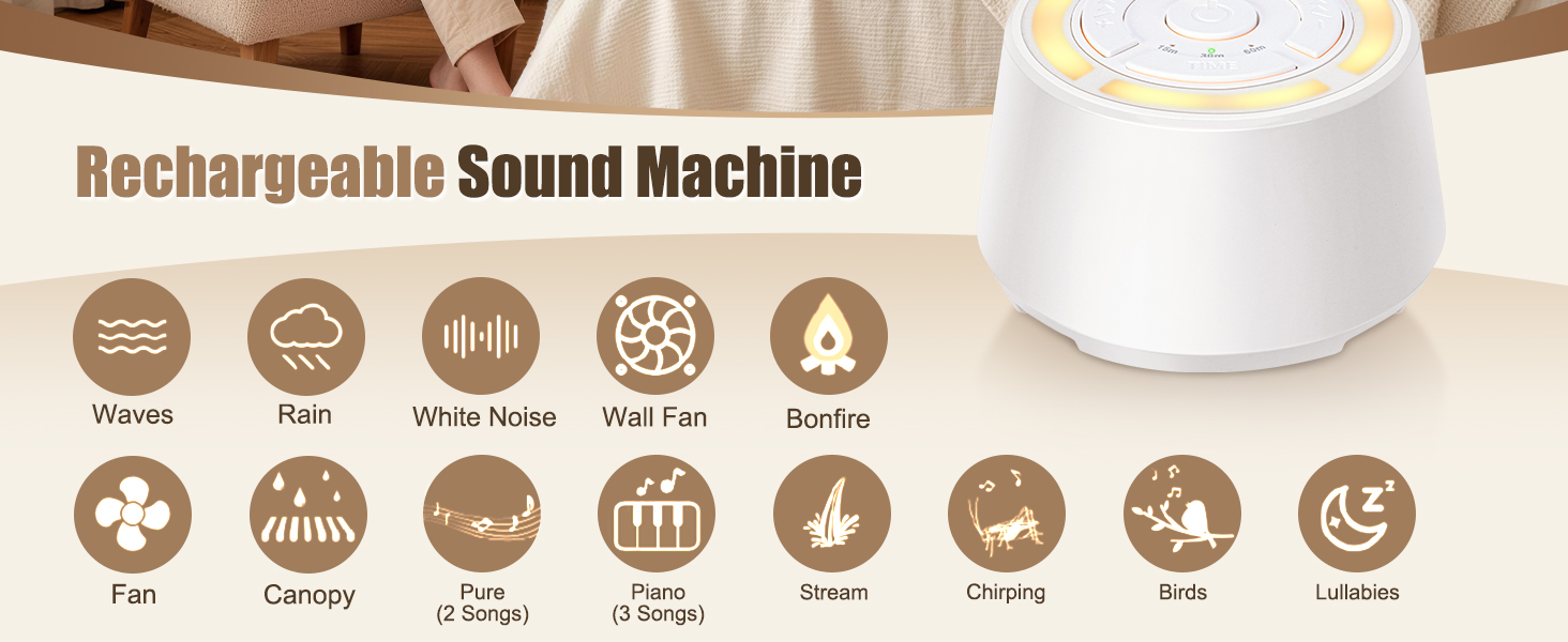 rechargeable white noise machine