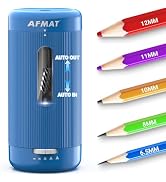 AFMAT Electric Pencil Sharpener, Auto in &amp; Out, 5 Nibs, Fully Automatic Pencil Sharpener for Clas...
