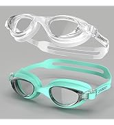 ZABERT 2 Pack Unisex-Adult &amp; Youth Swim Goggles, W7