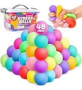 48 Pack Slow Rising Stress Ball,Stress Balls for Kids Adults,Stretchy Fidget Toys for Anxiety Rel...