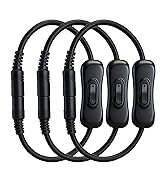 GGIPOWY 5.5mm×2.1mm DC Power Cable with Switch Control, 12V/24V Male to Female 1FT Extension Cord...