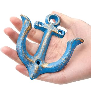 Yarlung 4 Pack Vintage Nautical Anchor Design Wall Hooks
