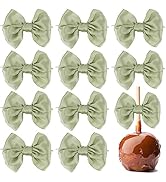 AIMUDI Sage Green Satin Ribbon Twist Tie Bows for Treat Bags 3.5" Sage Bows for Crafts Small Bows...