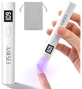 AIRSEE Mini Handheld UV Light with Storage Bag &amp; LCD Display,Cordless Nail Lamps,2 Timers for Fas...