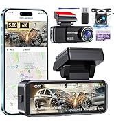 Car Camera - Dash Cam Front and Rear, 4K Dash Camera for Cars Built-in 5.8G WiFi GPS ADAS Dashcam...