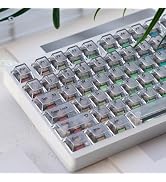 GUUKEY Frosted Translucent Keycaps Set, White Crystal Clear 115 Keys Cherry Profile Top Frosted 4...