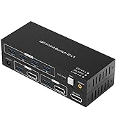 KVM Switch Display Port, Tendak 8K@60HZ 2 Port DP KVM Switch with 4 USB 3.0 Port, 2 Computers Sha...