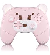Mytrix Pink Wireless Controller Compatible with Nintendo Switch/Switch Lite, Cute Pro Controller ...