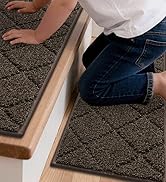 COSY HOMEER Edging Stair Treads Non-Slip Carpet Mat 28inX9in Indoor Stair Runners for Wooden Step...