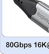 Thunderbolt 5 Cable 1Ft with 80Gbps Data Transfer Up to 120Gbps Bandwidth for Dual 8K/6K Video, 2...
