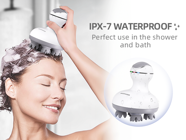 cotsoco Electric Scalp Head Massager with 4 Heads 84 Nodes for Hair Growth and Stress Release