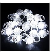 LACGO 60 PCS Flashing LED Lights up Rings - Bumpy Jelly Glow in the Dark Rings Colorful Rubber Bl...