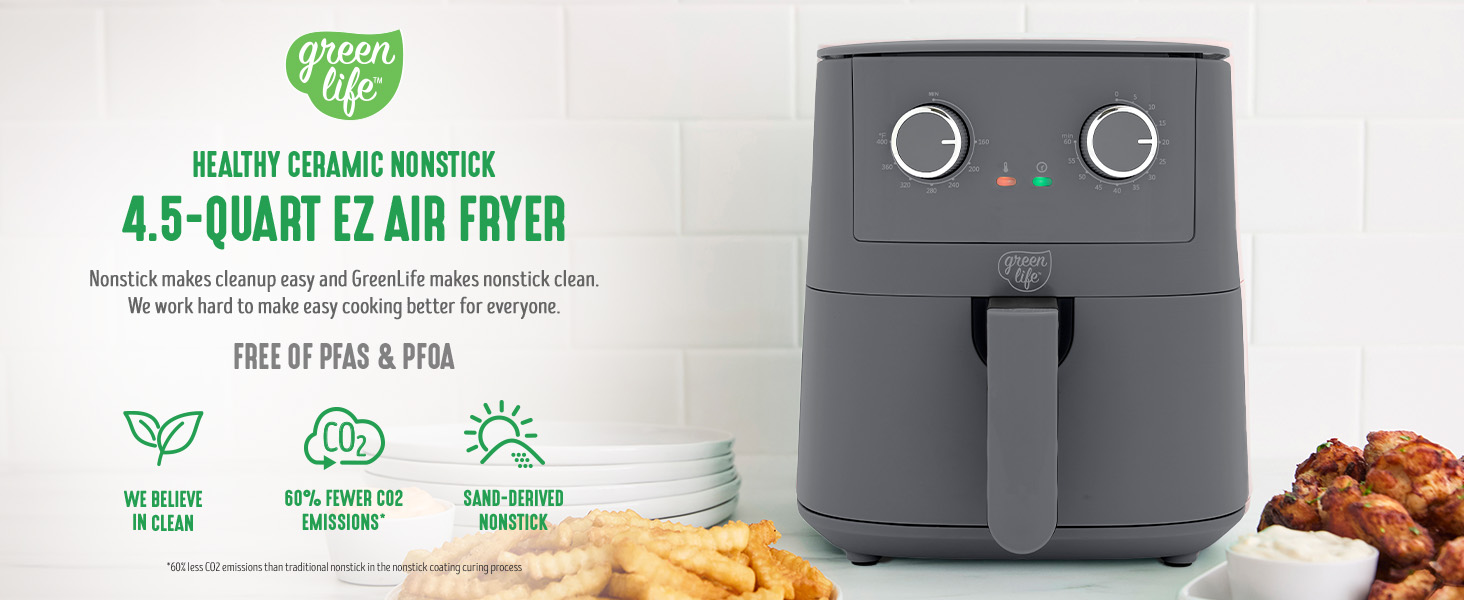 GreenLife, Ceramic Nonstick, PFAS-Free, Non-Toxic, Electrics, Air Fryer