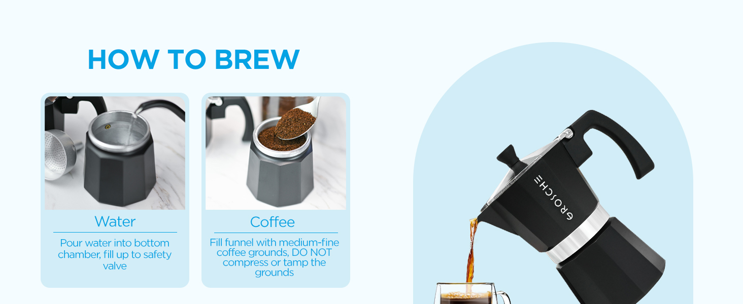 milano moka pot stovetop espresso coffee maker italian cuban coffee percolator grosche brewer