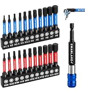 23-Piece Impact Hex Bit Set, 2-Inch SAE &amp; Metric Allen Wrench Drill Bits, S2 Steel 1/4-Inch Hex S...