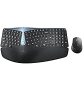 Ergonomic Wireless Keyboard and Mouse, MK835 Ergo Bluetooth/2.4G Split Design Keyboard Mouse Comb...