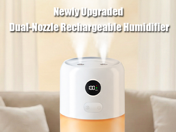 Newly Upgraded Dual-Nozzle Rechargeable Humidifier