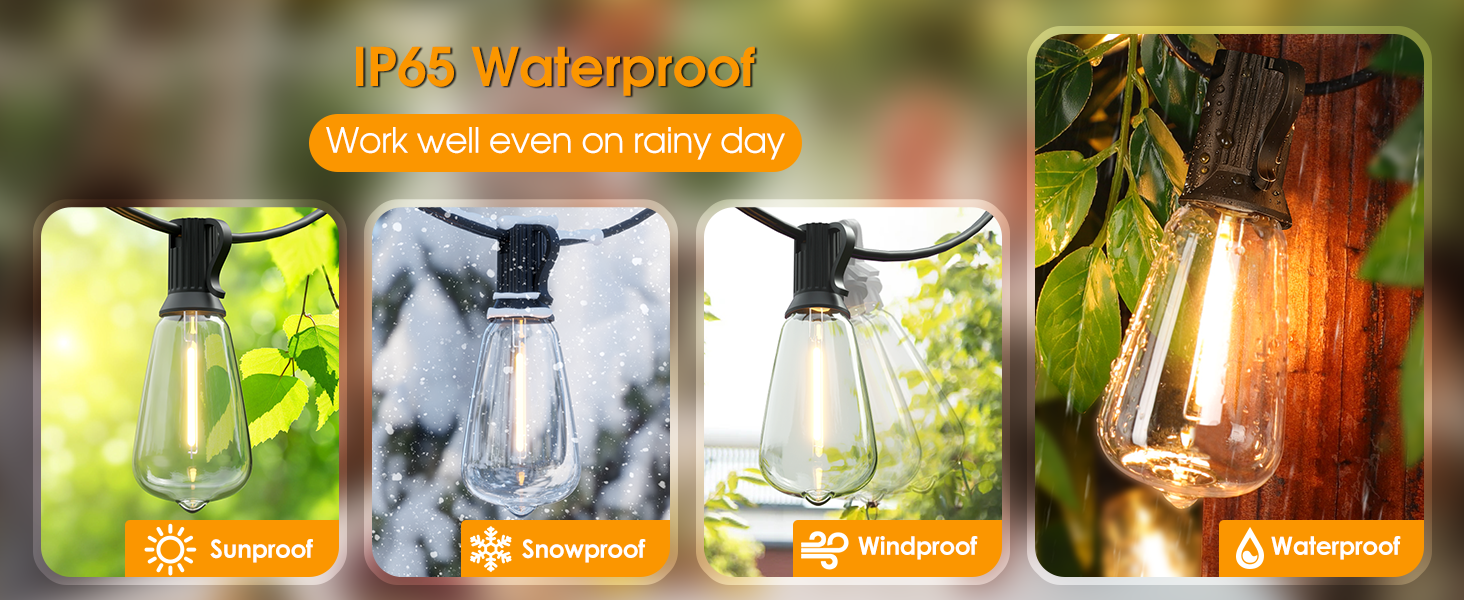 waterproof outdoor string lights